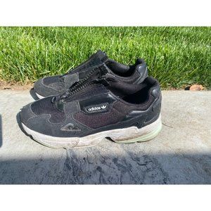 Adidas Falcon Zip Womens Shoes Size 7 Black Chunky
